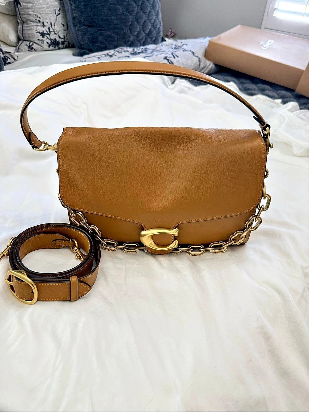 Coach Chain Tabby Shoulder Bag in Brown